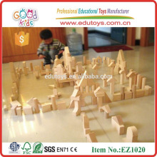 EZ1020 de madera de goma de madera de los niños creativos bloque de la unidad en 224pcs